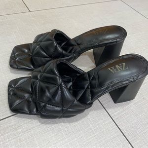 Zara quilted print heel
